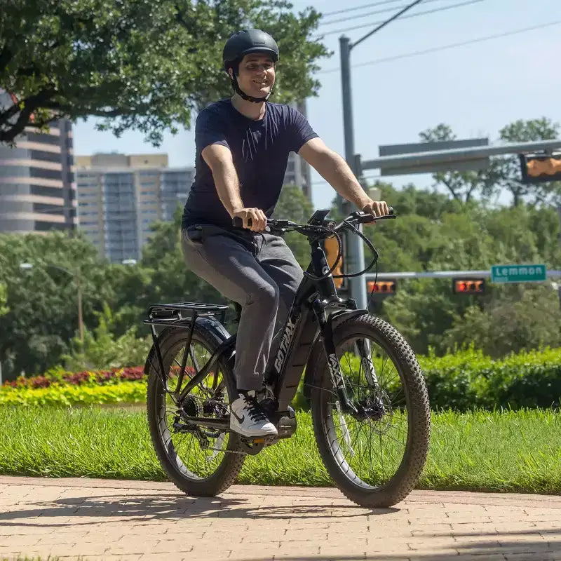 GOTRAX Adult MX1 Mid Drive 27.5" Step Through Electric Hybrid Bike - Black