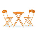 3pc Steel Bistro Set with Folding Table and Chairs Orange - Alpine Corporation