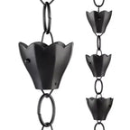 Good Directions 8.5' Modern Farmhouse Tulip Aluminum Rain Chain - Black
