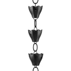 Good Directions 8.5' Modern Farmhouse Tulip Aluminum Rain Chain - Black