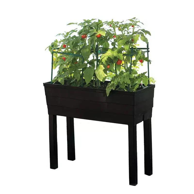 Emsco 10pc Rectangular Resin Outdoor Planter Boxes Charcoal Gray 13.25"x33"x28.75"