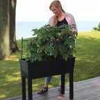Emsco 10pc Rectangular Resin Outdoor Planter Boxes Charcoal Gray 13.25"x33"x28.75"