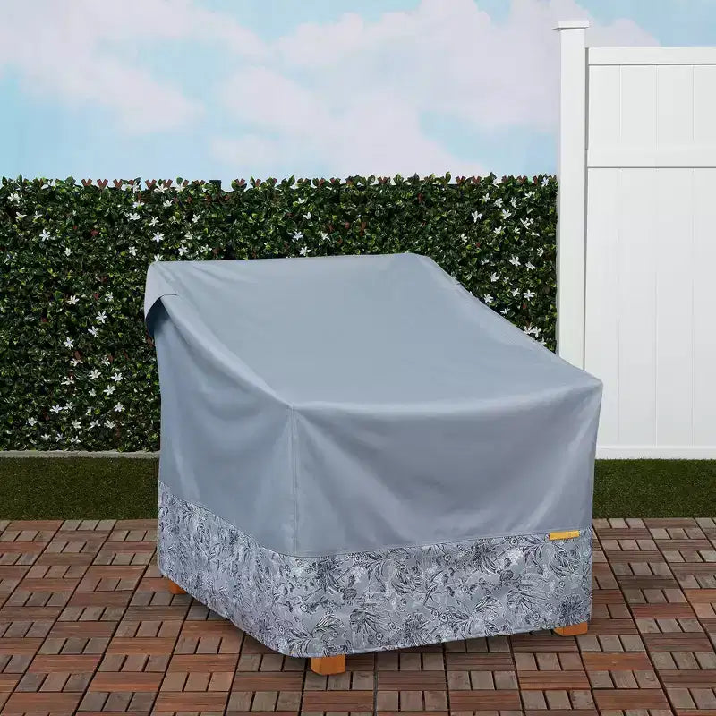 Vera Bradley Water-Resistant Lounge Patio Chair 1pc Furniture Cover Gray