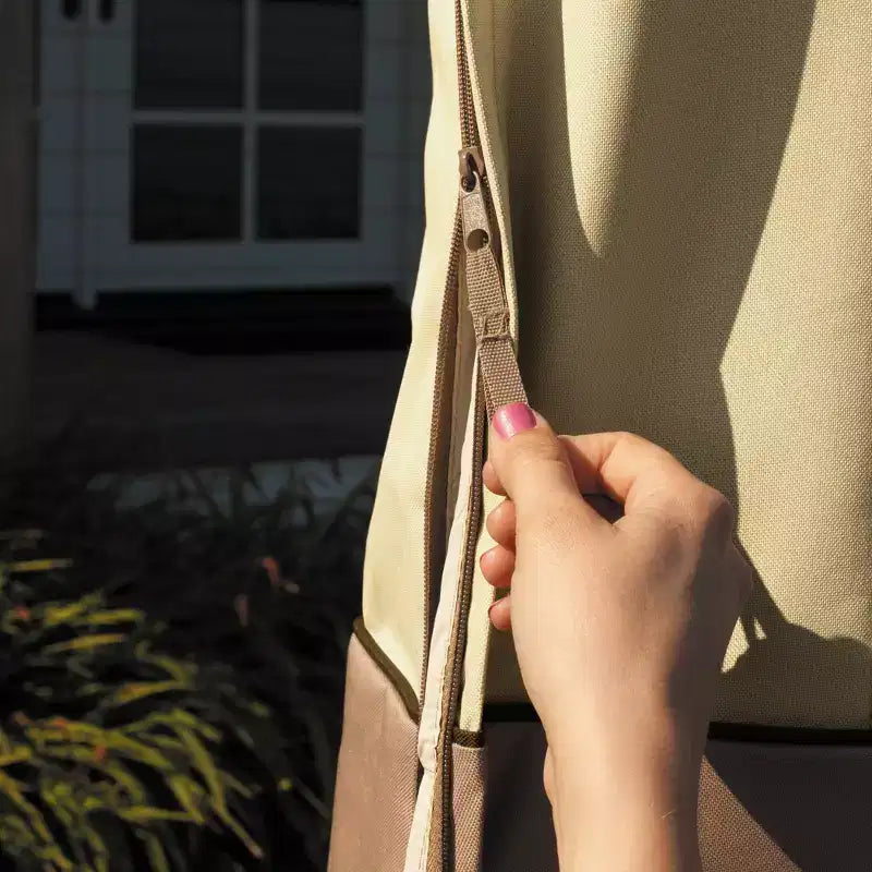 Classic Accessories Veranda Water-Resistant Offset Patio Umbrella & Frame 1pc Furniture Cover Beige