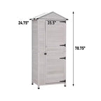 WELLFOR 155 gal 3 Shelf Wood Tool Organizer Deck Box Light Gray