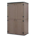 WELLFOR 380 gal Vertical Cabinet Deck Box Brown