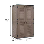 WELLFOR 380 gal Vertical Cabinet Deck Box Brown