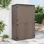 WELLFOR 380 gal Vertical Cabinet Deck Box Brown
