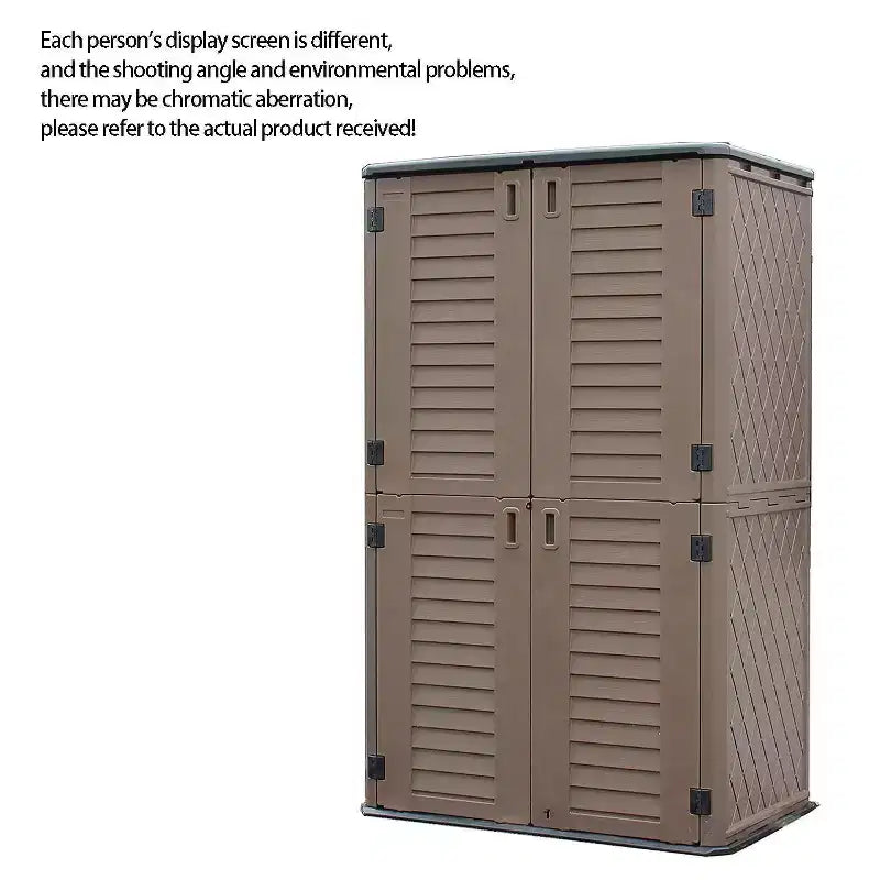 WELLFOR 380 gal Vertical Cabinet Deck Box Brown