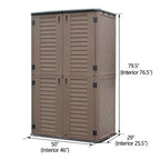 WELLFOR 380 gal Vertical Cabinet Deck Box Brown
