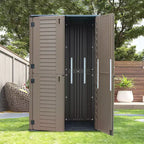 WELLFOR 380 gal Vertical Cabinet Deck Box Brown