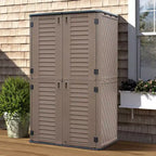 WELLFOR 380 gal Vertical Cabinet Deck Box Brown
