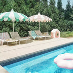 MINNIDIP Round Scalloped Market Patio Umbrella - Blush