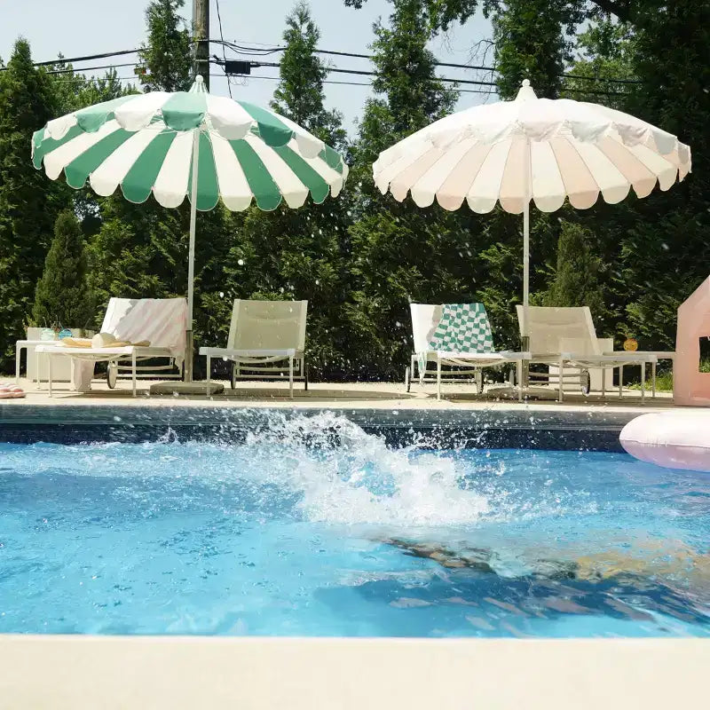 MINNIDIP Round Scalloped Market Patio Umbrella - Blush