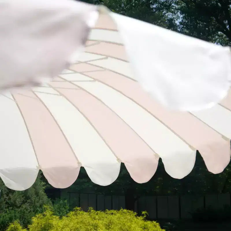 MINNIDIP Round Scalloped Market Patio Umbrella - Blush