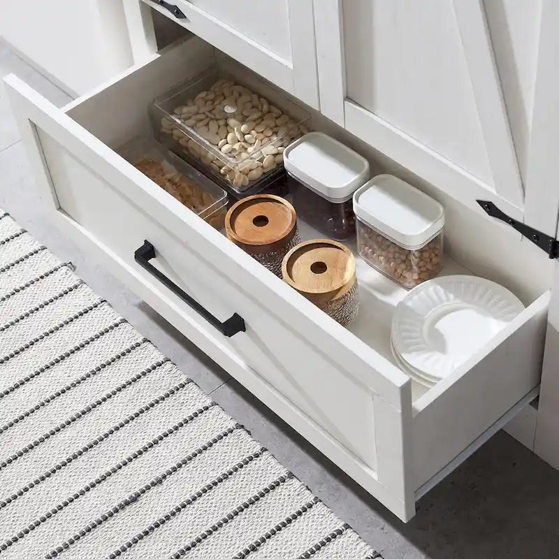Farmhouse Kitchen Pantry Cabinet, Wood Storage Cabinets
