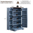 47 Farmhouse Kitchen Pantry, Storage Cabinet with Barn Doors - N/A