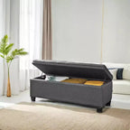 Storage Ottoman Bench, Storage Bench, Fabric Entryway Bedroom Bench, Loads 330 lb for Bedroom Living Room