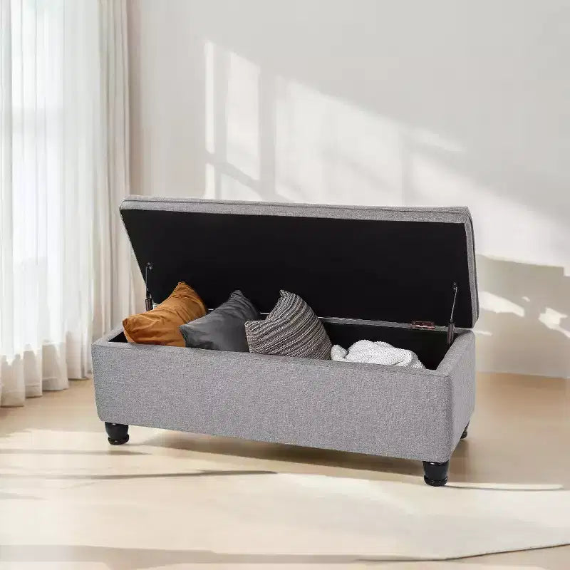 Storage Ottoman Bench, Storage Bench, Fabric Entryway Bedroom Bench, Loads 330 lb for Bedroom Living Room