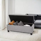 Storage Ottoman Bench, Storage Bench, Fabric Entryway Bedroom Bench, Loads 330 lb for Bedroom Living Room
