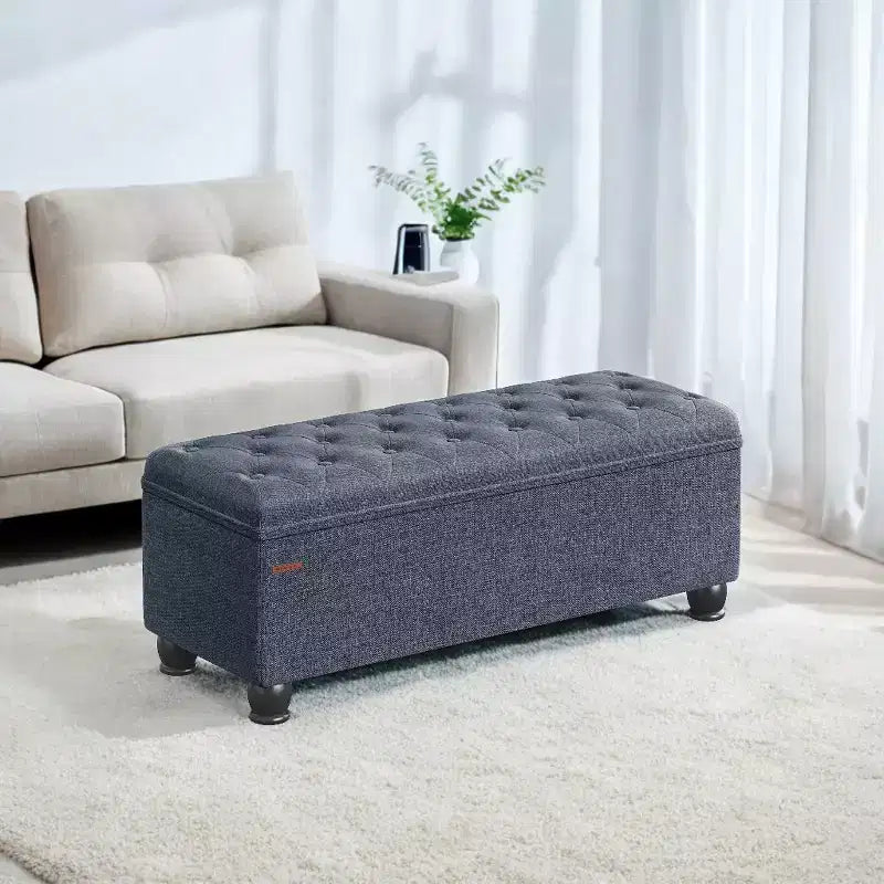 Storage Ottoman Bench, Storage Bench, Fabric Entryway Bedroom Bench, Loads 330 lb for Bedroom Living Room