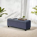 Storage Ottoman Bench, Storage Bench, Fabric Entryway Bedroom Bench, Loads 330 lb for Bedroom Living Room