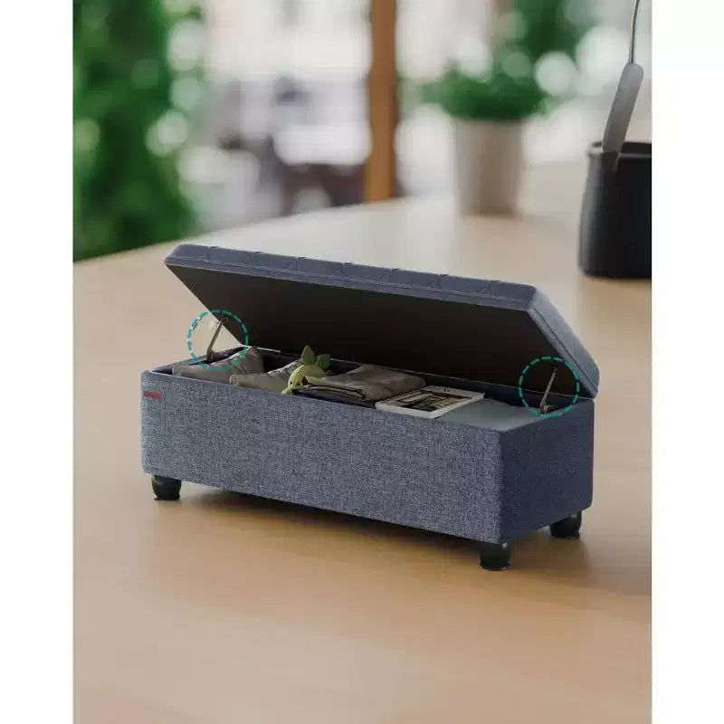 Storage Ottoman Bench, Storage Bench, Fabric Entryway Bedroom Bench, Loads 330 lb for Bedroom Living Room