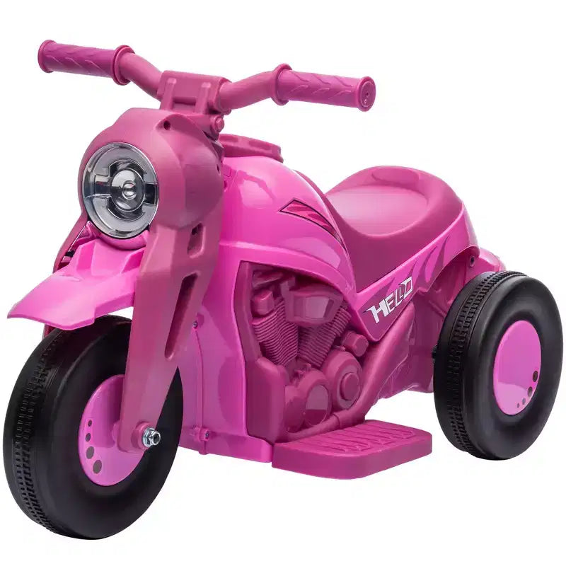 Qaba Ride on Motorcycle, 6V Ride on Bubble Car, 3 Wheeled 2 MPH Electric Motorcycle for Kids w/ LED Headlight, Music, Forward & Reserve