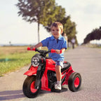 Qaba Ride on Motorcycle, 6V Ride on Bubble Car, 3 Wheeled 2 MPH Electric Motorcycle for Kids w/ LED Headlight, Music, Forward & Reserve