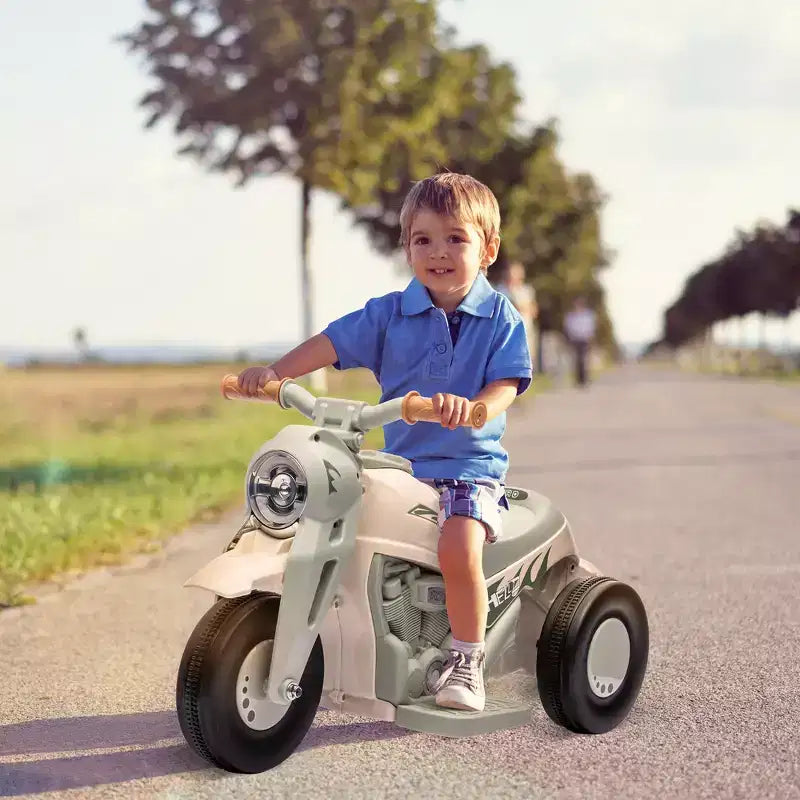 Qaba Ride on Motorcycle, 6V Ride on Bubble Car, 3 Wheeled 2 MPH Electric Motorcycle for Kids w/ LED Headlight, Music, Forward & Reserve