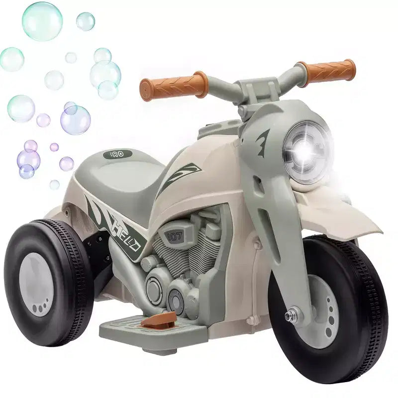 Qaba Ride on Motorcycle, 6V Ride on Bubble Car, 3 Wheeled 2 MPH Electric Motorcycle for Kids w/ LED Headlight, Music, Forward & Reserve