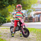 Qaba Kids Motorcycle with Twist Grip Throttle, 12V Electric Motorcycle with Training Wheels, Rear Suspension & Music
