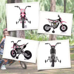 Qaba Kids Motorcycle with Twist Grip Throttle, 12V Electric Motorcycle with Training Wheels, Rear Suspension & Music