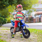 Qaba Kids Motorcycle with Twist Grip Throttle, 12V Electric Motorcycle with Training Wheels, Rear Suspension & Music