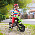 Qaba Kids Motorcycle with Twist Grip Throttle, 12V Electric Motorcycle with Training Wheels, Rear Suspension & Music