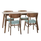 GDFStudio Balfern 5 Pieces Mid Century Modern Upholstered Wood Dining Set