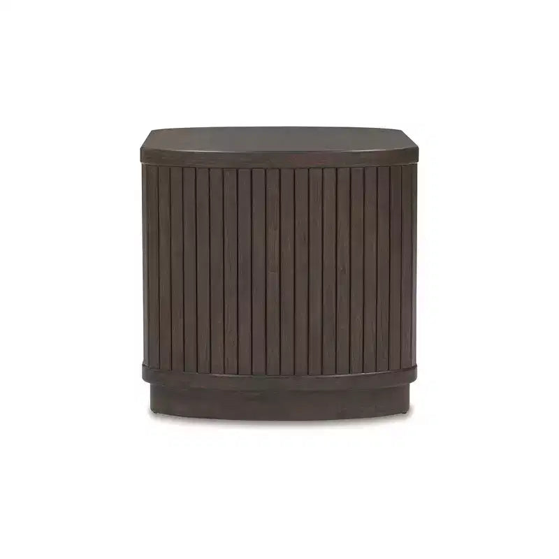 Signature Design by Ashley Korestone Contemporary End Table with Storage Shelf, Dark Brown