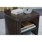 Signature Design by Ashley Korestone Contemporary End Table with Storage Shelf, Dark Brown