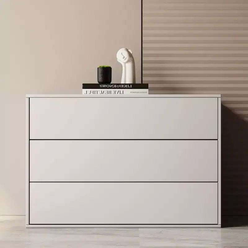 Luck Live Modern 31.49in stackable design storage cabinet, suitable for living room and bedroom, ivory white