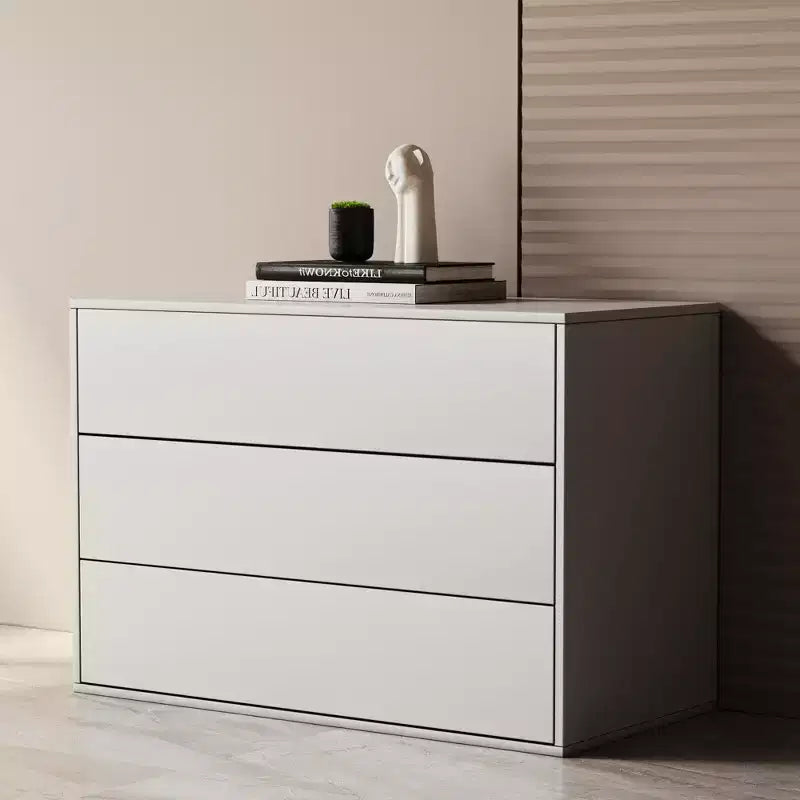 Luck Live Modern 31.49in stackable design storage cabinet, suitable for living room and bedroom, ivory white
