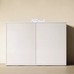 Luck Live Modern 31.49in stackable design storage cabinet, suitable for living room and bedroom, ivory white