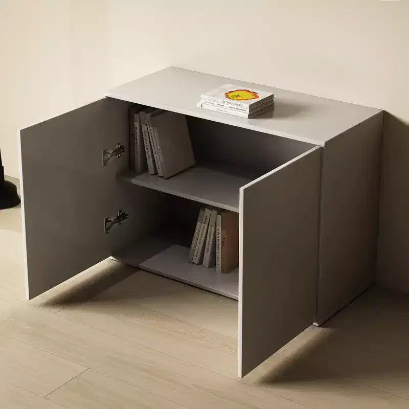 Luck Live Modern 31.49in stackable design storage cabinet, suitable for living room and bedroom, ivory white