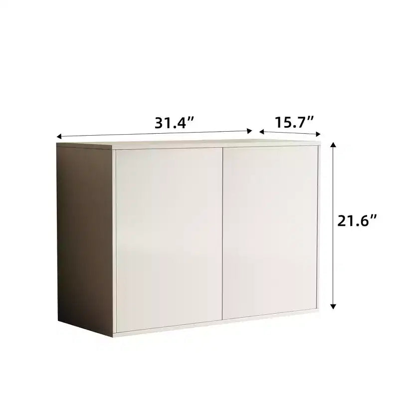 Luck Live Modern 31.49in stackable design storage cabinet, suitable for living room and bedroom, ivory white