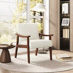 Yaheetech Mid-Century Corduroy Fabric Armchair Accent Chair for Living Room, Bedroom