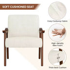 Yaheetech Mid-Century Corduroy Fabric Armchair Accent Chair for Living Room, Bedroom