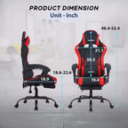 BestMassage Gaming Chair Office Computer Desk Chair Computer Chair with Footrest & Lumbar Support