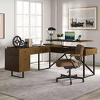 Cyill L shape lift top office desk| ART OF LIVING DESIGNS