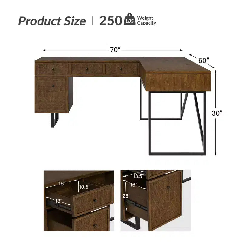 Cyill L shape lift top office desk| ART OF LIVING DESIGNS