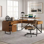 Cyill L shape lift top office desk| ART OF LIVING DESIGNS