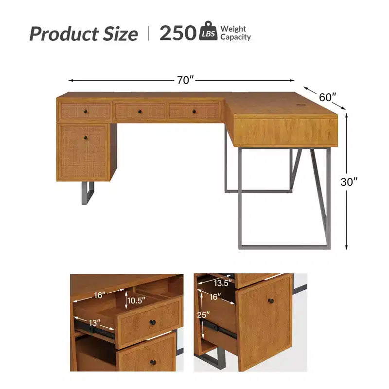 Cyill L shape lift top office desk| ART OF LIVING DESIGNS
